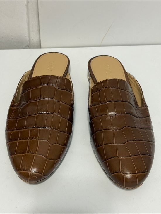 Michael Kors Shoes - Michael Kors Brown Croc-Embossed Slip-On Loafers